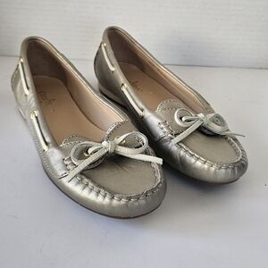 Cole Haan Tali Gold Boat Shoe Driving Moccasin